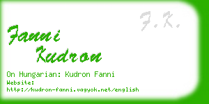 fanni kudron business card